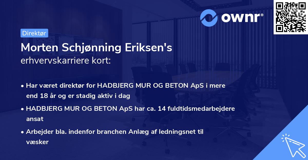 Morten Schjønning Eriksen's erhvervskarriere kort