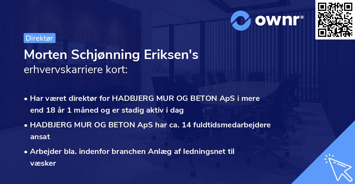 Morten Schjønning Eriksen's erhvervskarriere kort