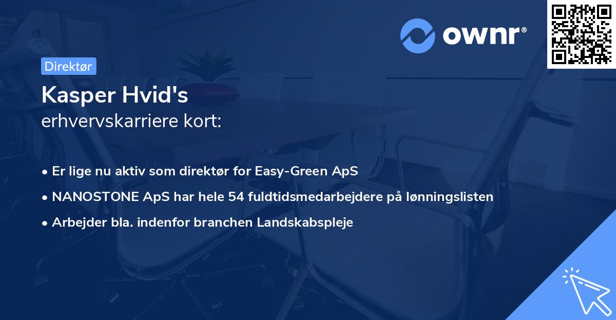 Kasper Hvid's erhvervskarriere kort