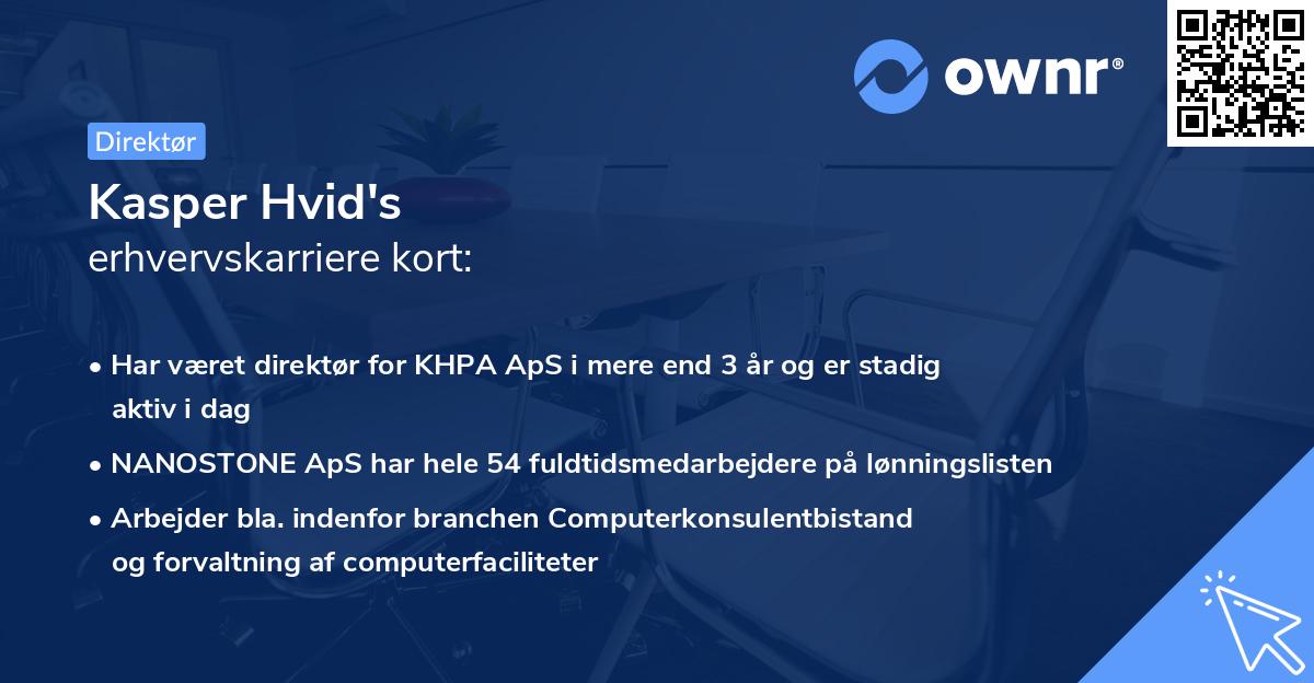 Kasper Hvid's erhvervskarriere kort