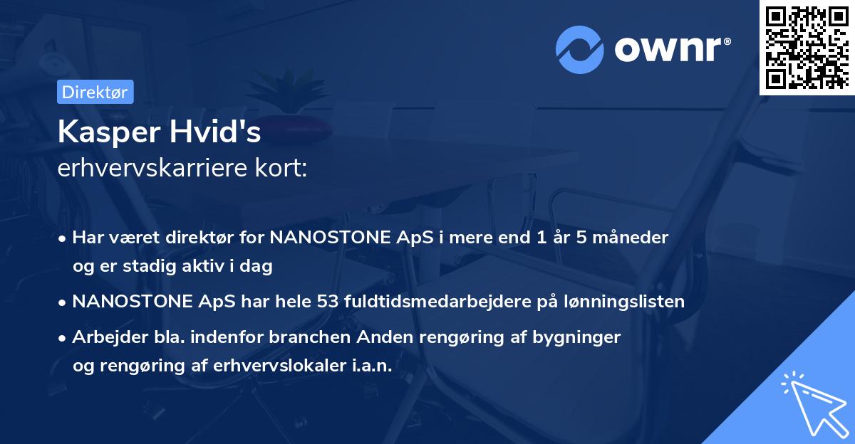 Kasper Hvid's erhvervskarriere kort