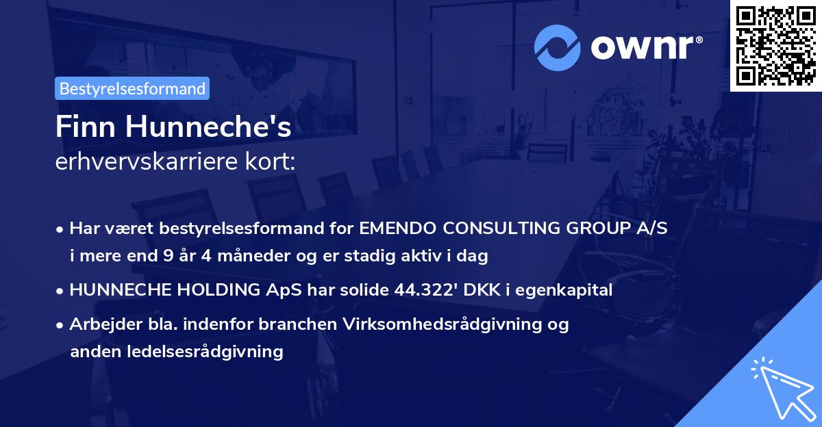 Finn Hunneche's erhvervskarriere kort