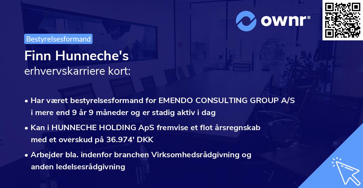 Finn Hunneche's erhvervskarriere kort