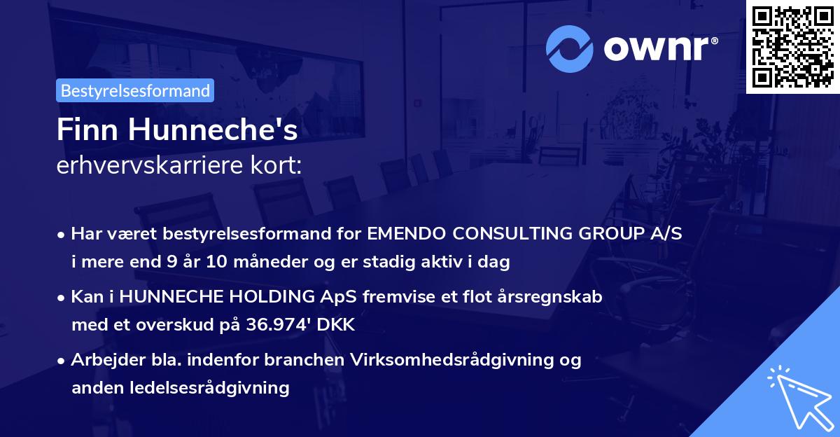 Finn Hunneche's erhvervskarriere kort