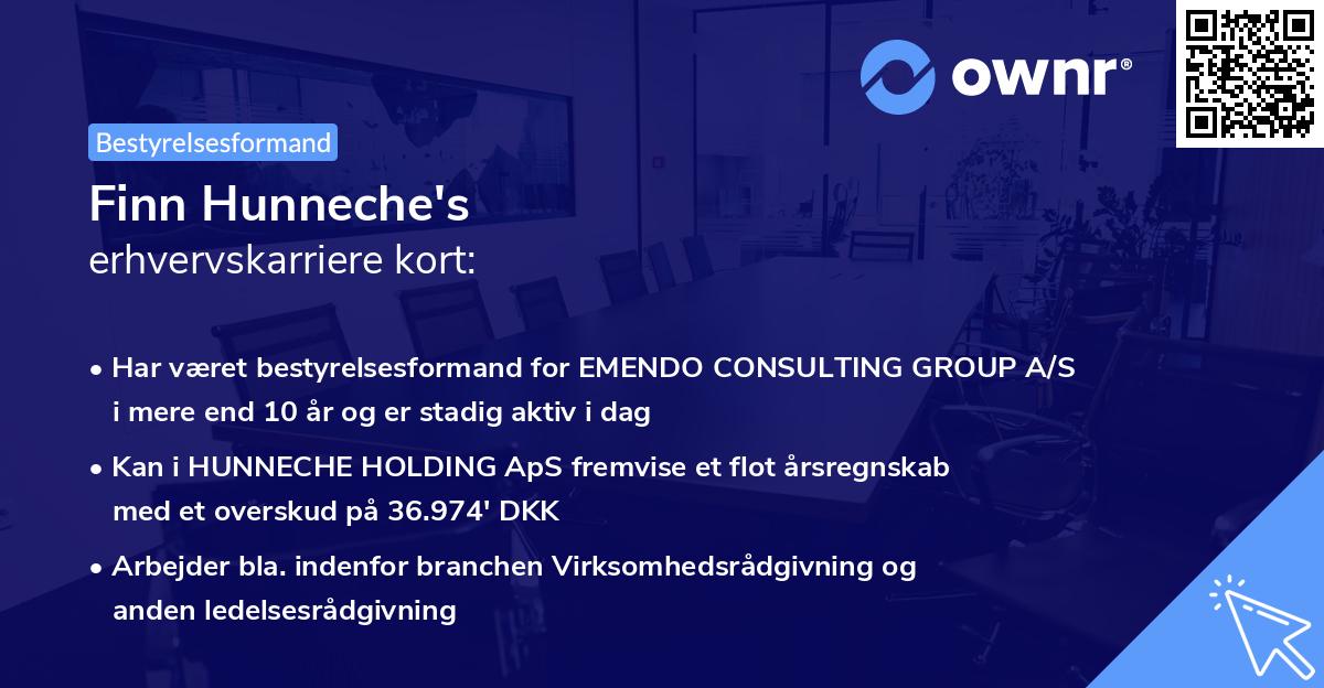 Finn Hunneche's erhvervskarriere kort