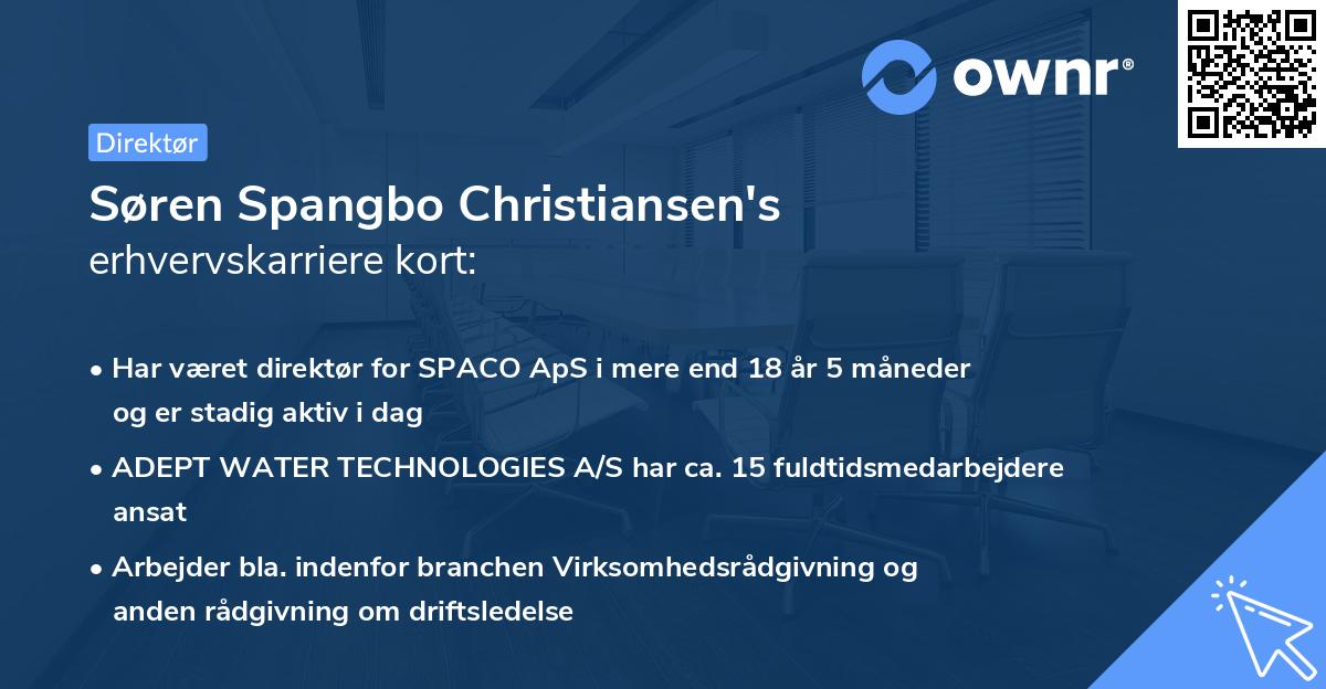 Søren Spangbo Christiansen's erhvervskarriere kort