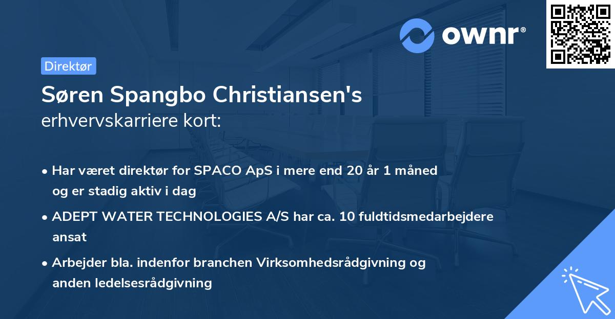 Søren Spangbo Christiansen's erhvervskarriere kort