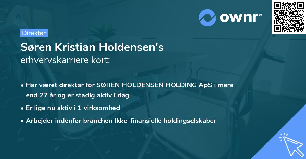 Søren Kristian Holdensen's erhvervskarriere kort