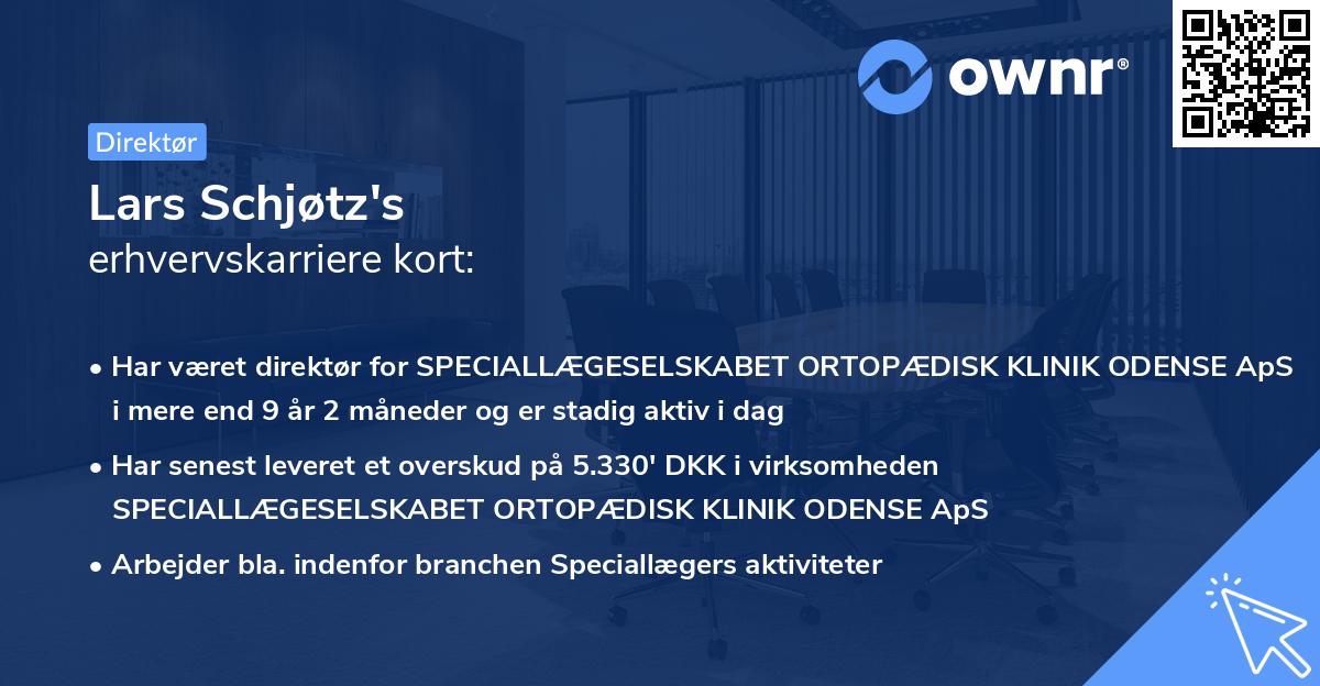 Lars Schjøtz's erhvervskarriere kort