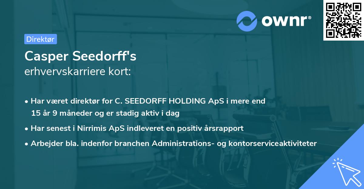 Casper Seedorff's erhvervskarriere kort