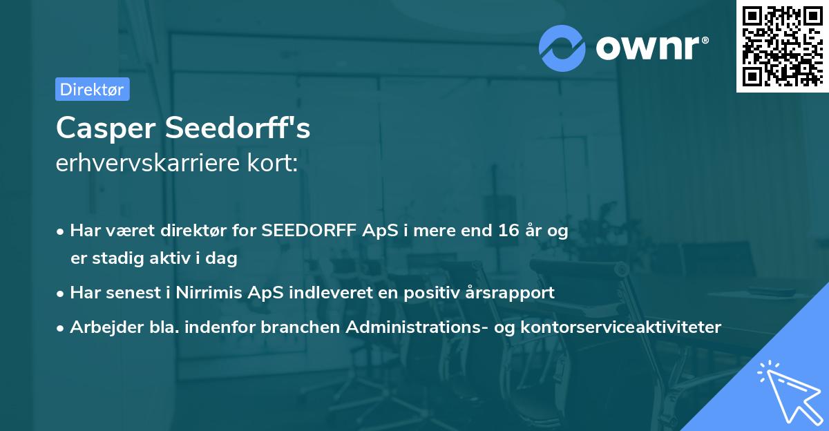 Casper Seedorff's erhvervskarriere kort