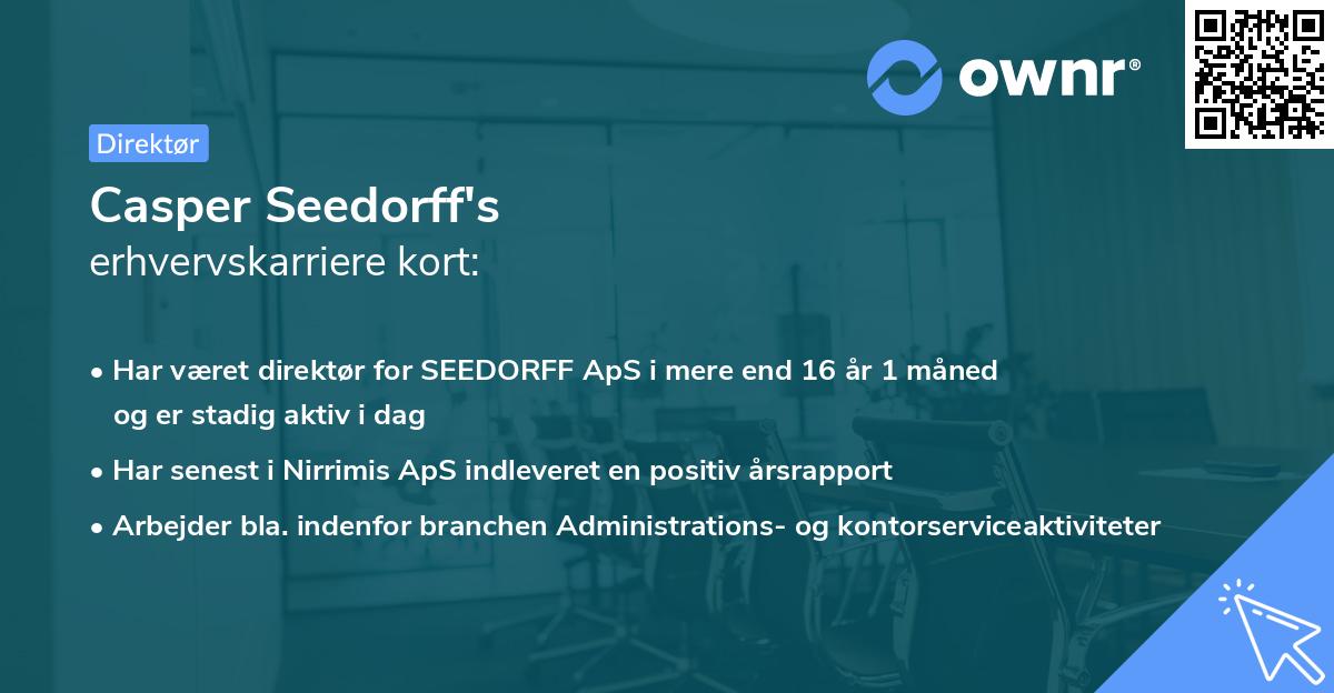 Casper Seedorff's erhvervskarriere kort