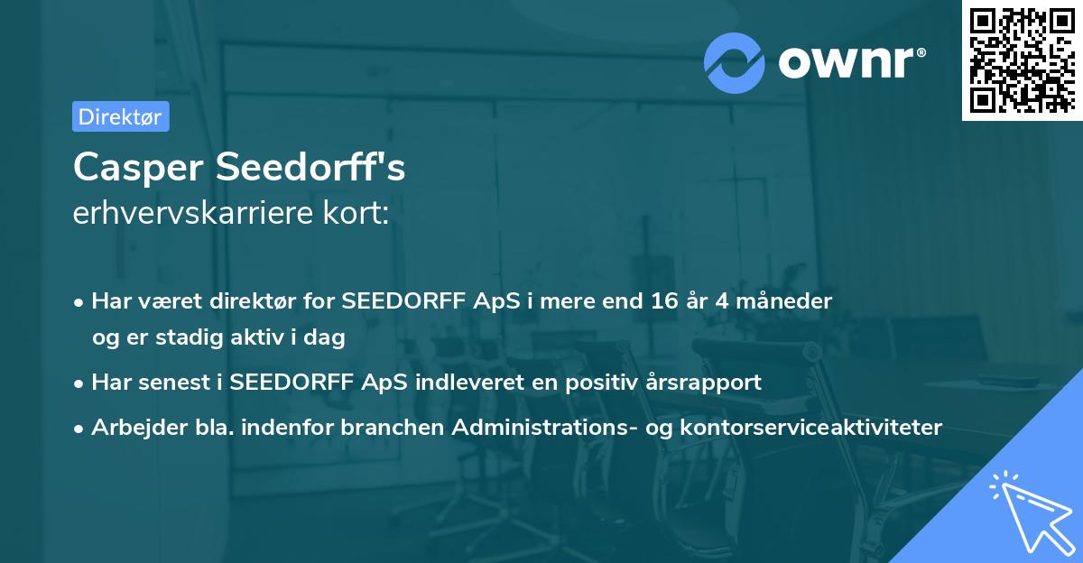 Casper Seedorff's erhvervskarriere kort