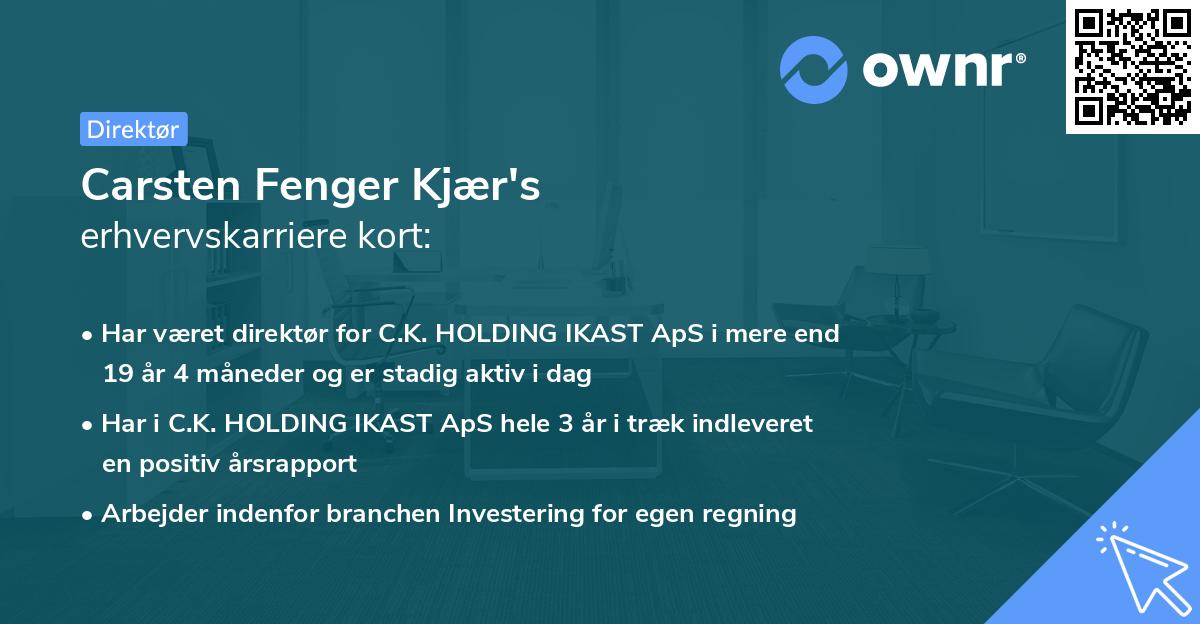 Carsten Fenger Kjær's erhvervskarriere kort
