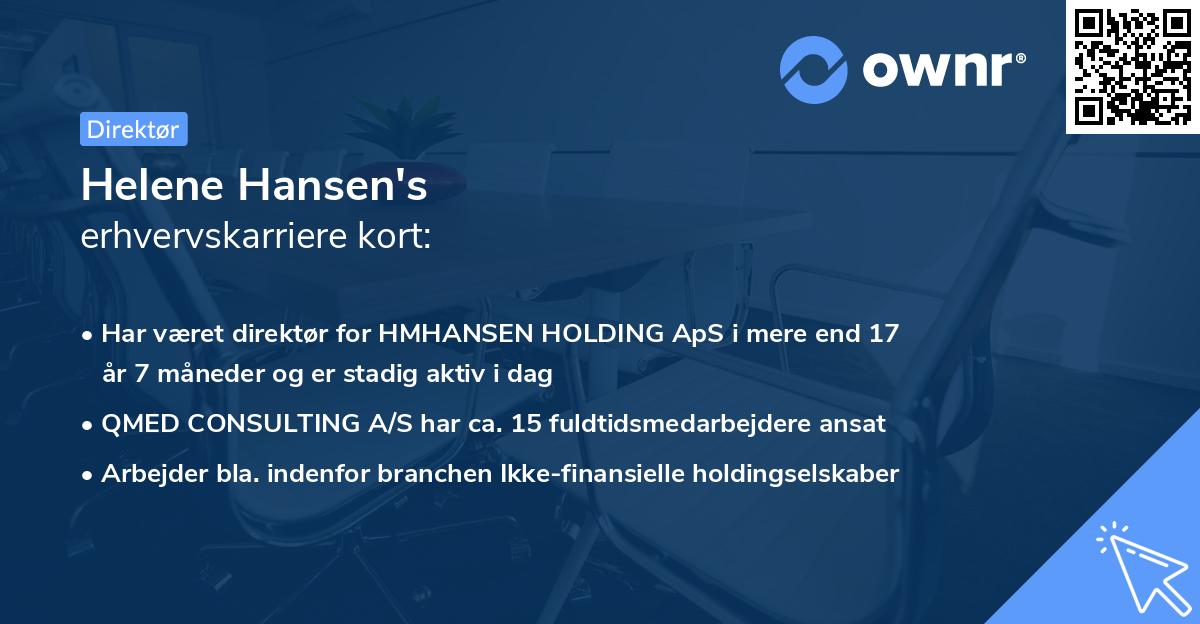 Helene Hansen's erhvervskarriere kort