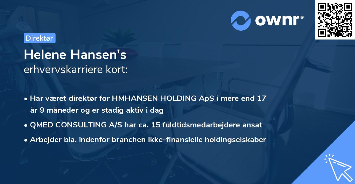 Helene Hansen's erhvervskarriere kort