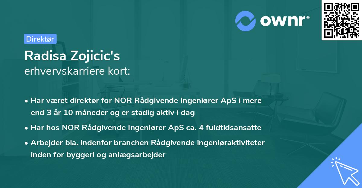 Radisa Zojicic's erhvervskarriere kort