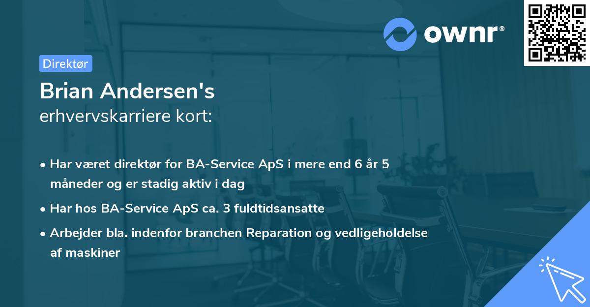 Brian Andersen's erhvervskarriere kort