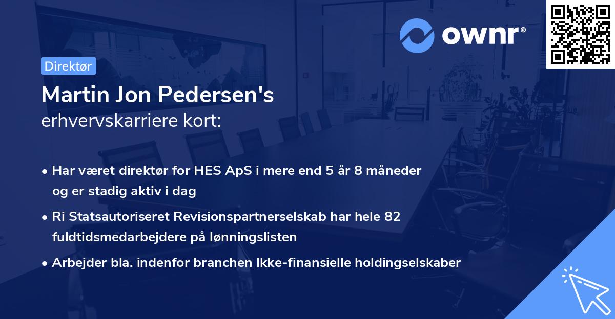 Martin Jon Pedersen's erhvervskarriere kort