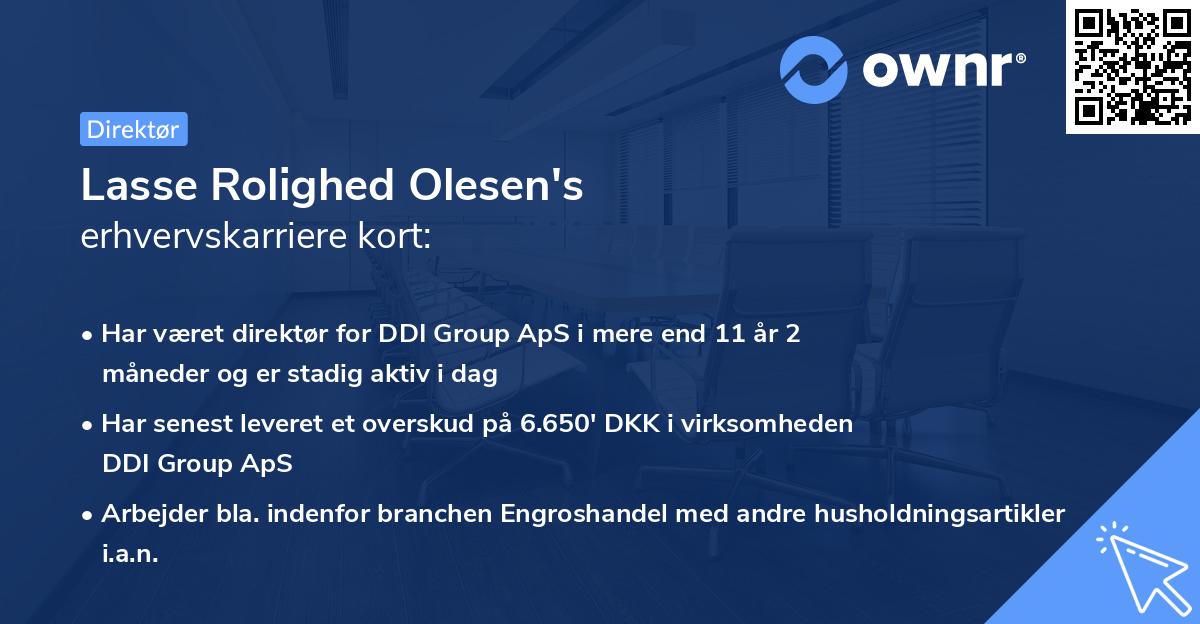 Lasse Rolighed Olesen's erhvervskarriere kort