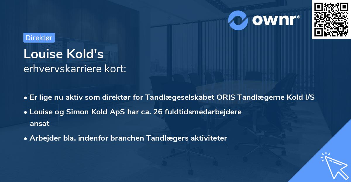 Louise Kold's erhvervskarriere kort