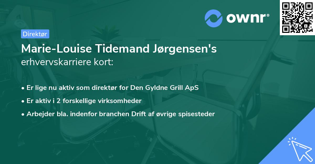 Marie-Louise Tidemand Jørgensen's erhvervskarriere kort