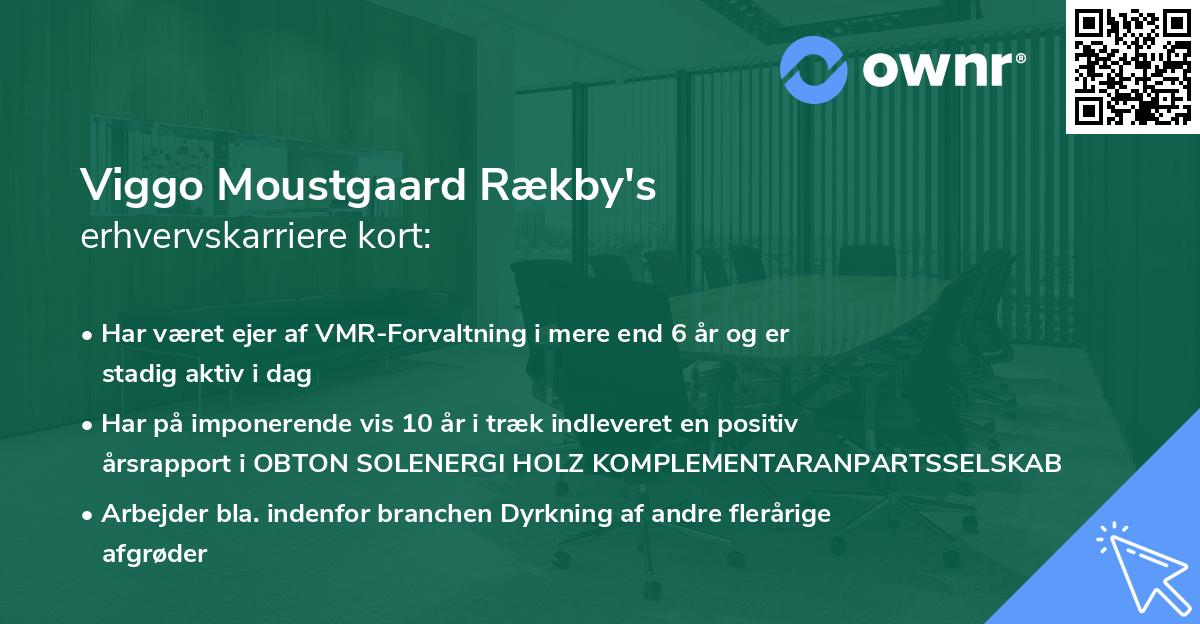 Viggo Moustgaard Rækby's erhvervskarriere kort