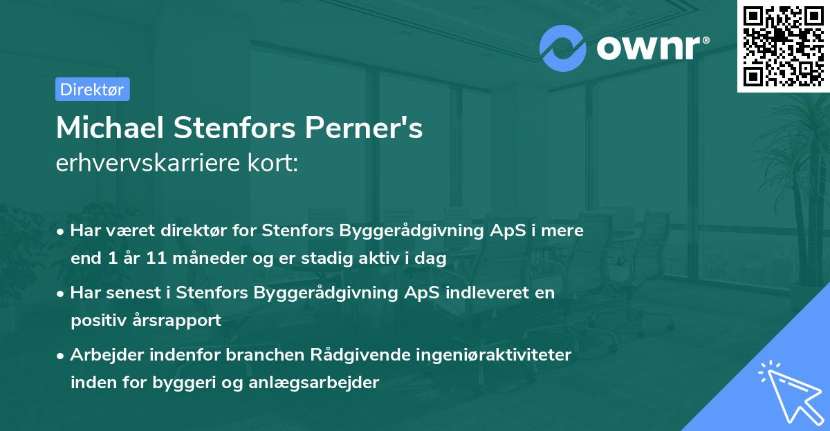 Michael Stenfors Perner's erhvervskarriere kort