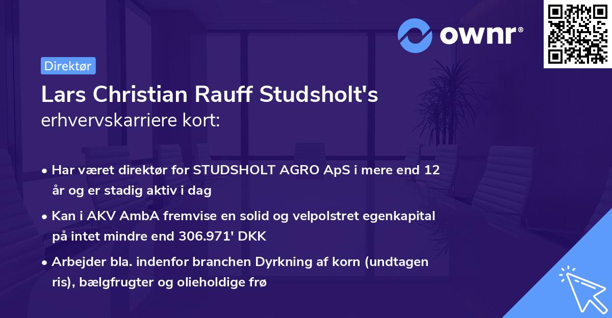 Lars Christian Rauff Studsholt's erhvervskarriere kort