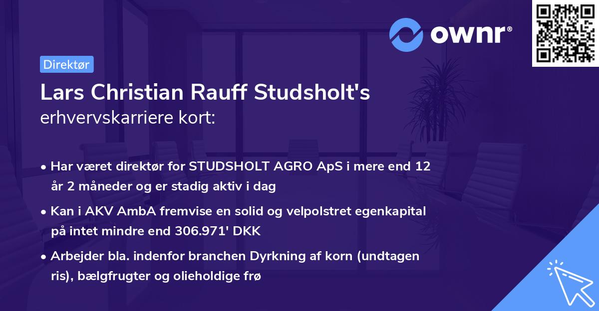 Lars Christian Rauff Studsholt's erhvervskarriere kort