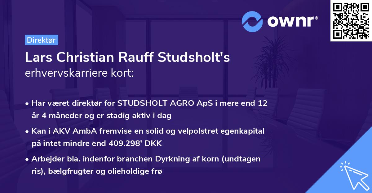 Lars Christian Rauff Studsholt's erhvervskarriere kort