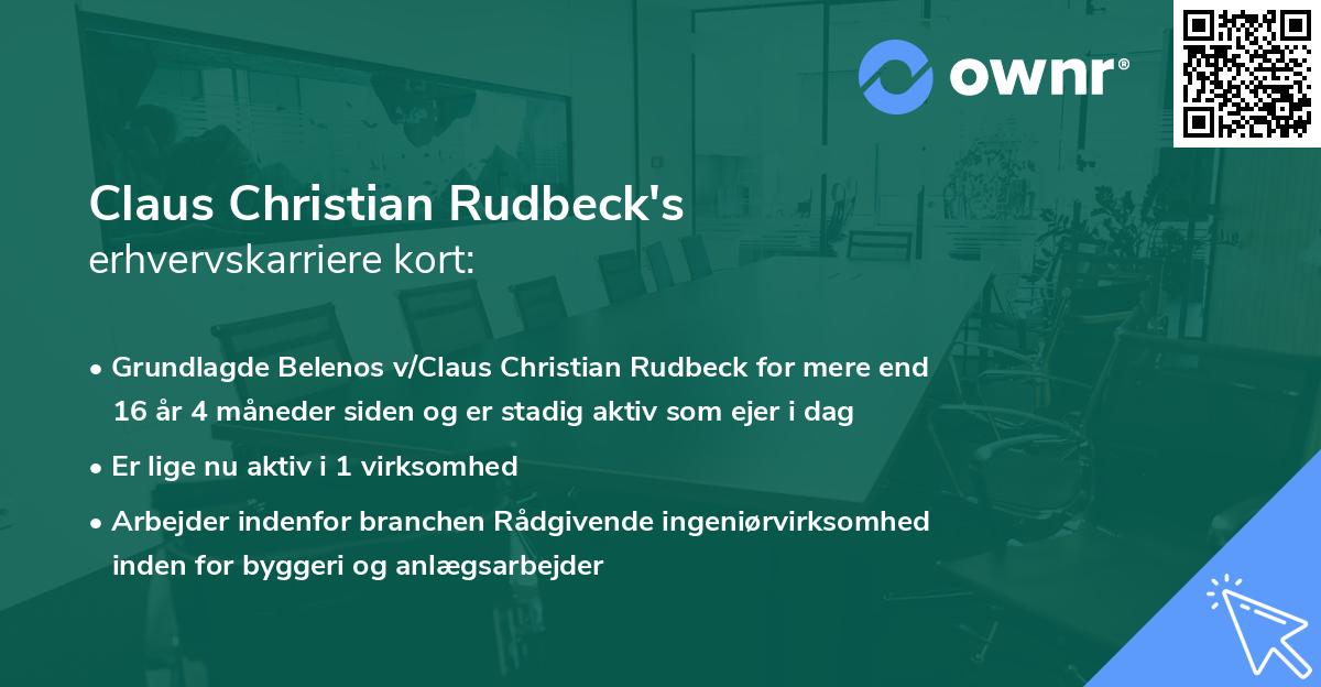 Claus Christian Rudbeck's erhvervskarriere kort