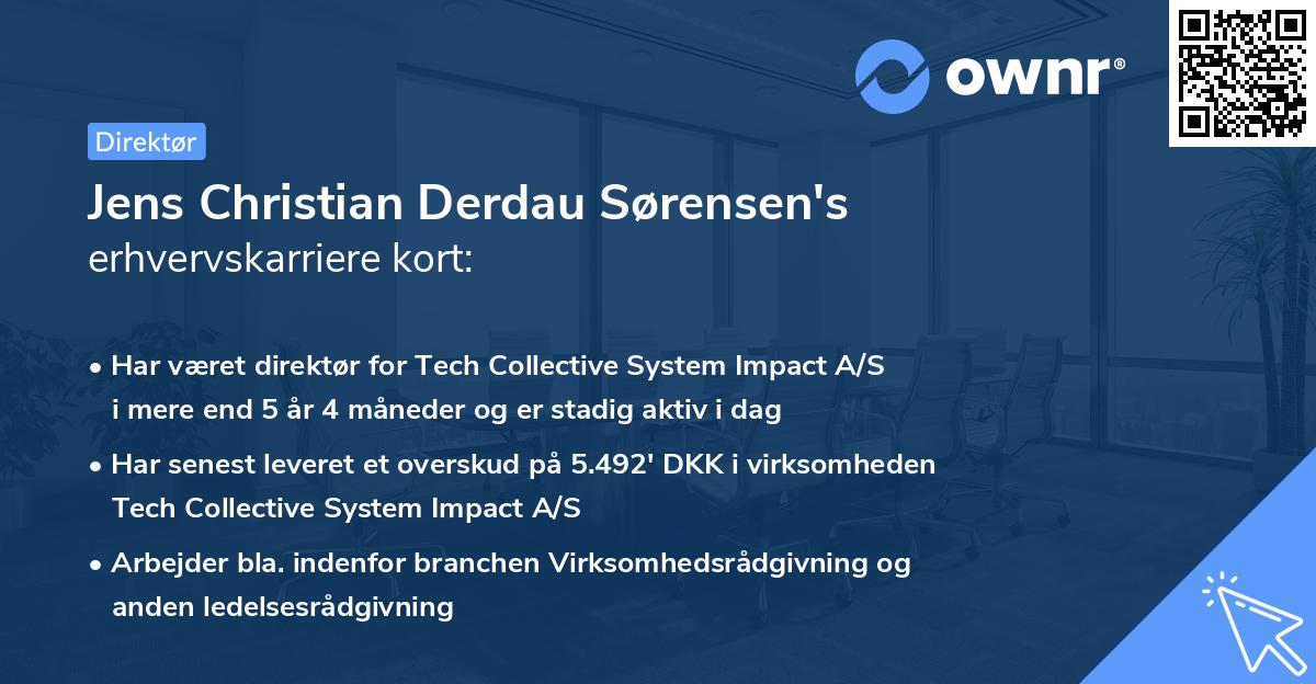 Jens Christian Derdau Sørensen's erhvervskarriere kort