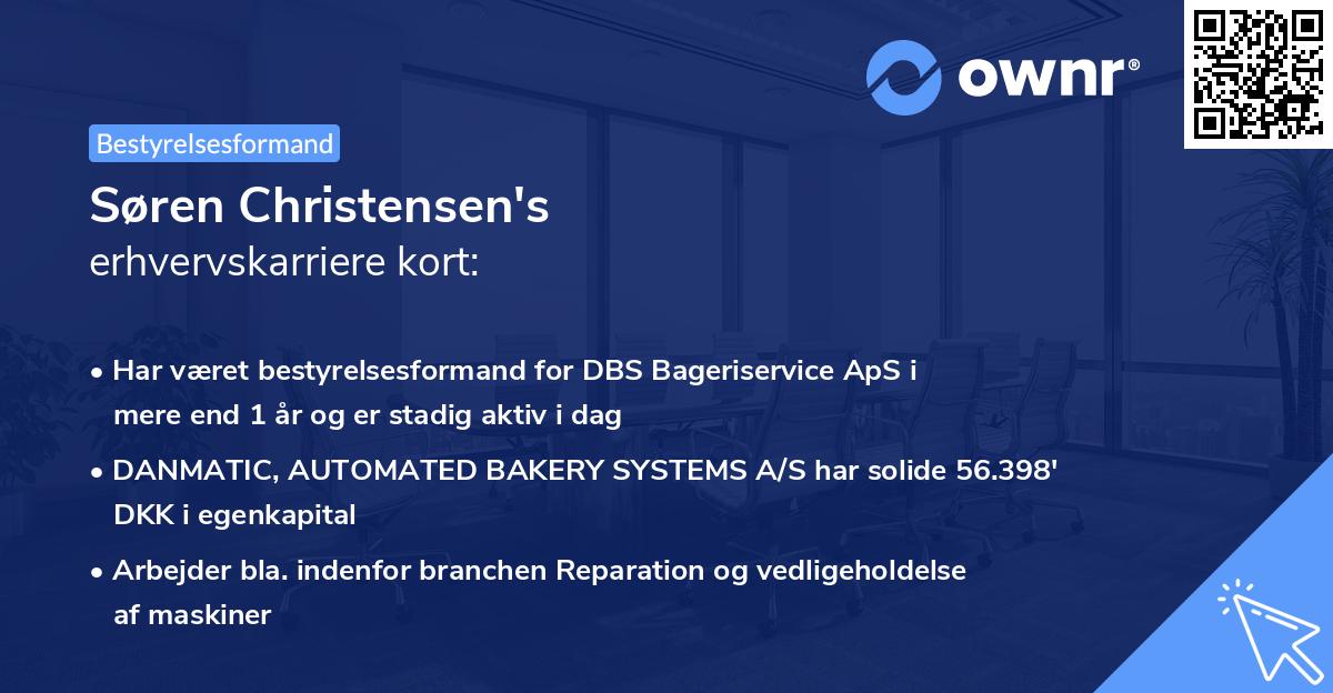 Søren Christensen's erhvervskarriere kort