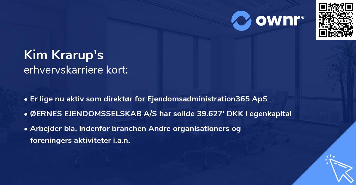 Kim Krarup's erhvervskarriere kort