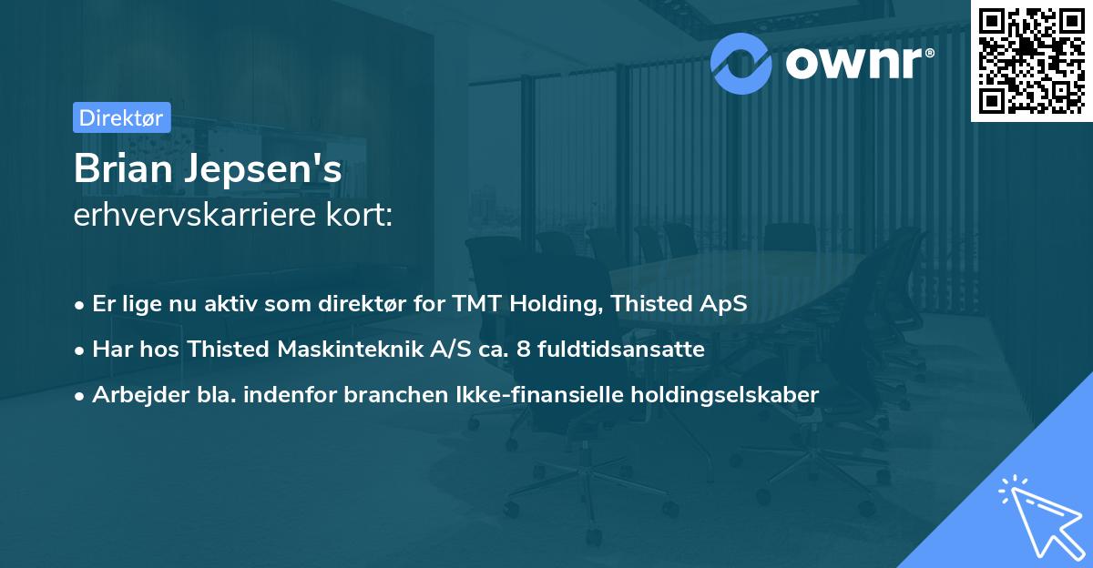 Brian Jepsen's erhvervskarriere kort