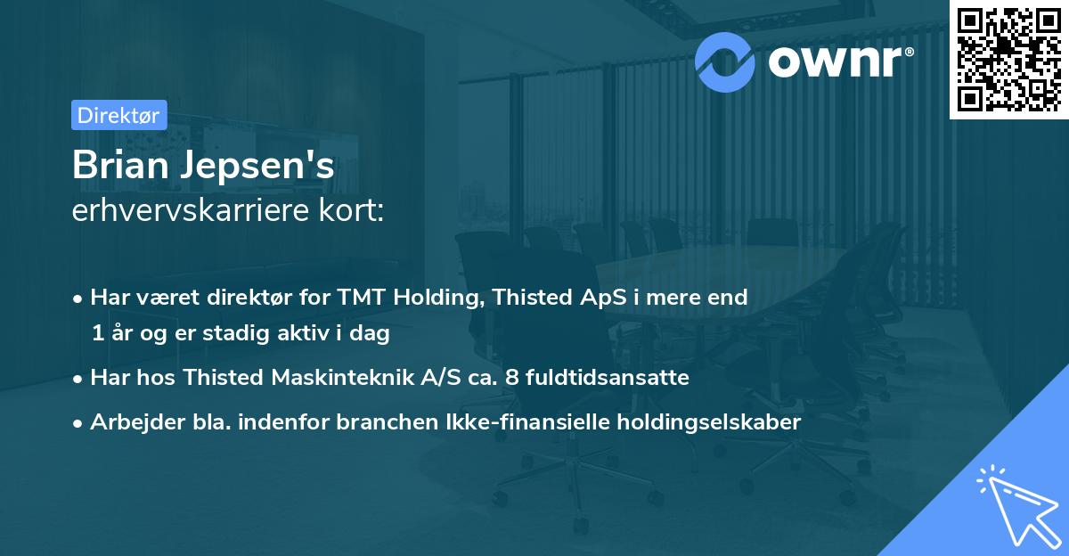 Brian Jepsen's erhvervskarriere kort