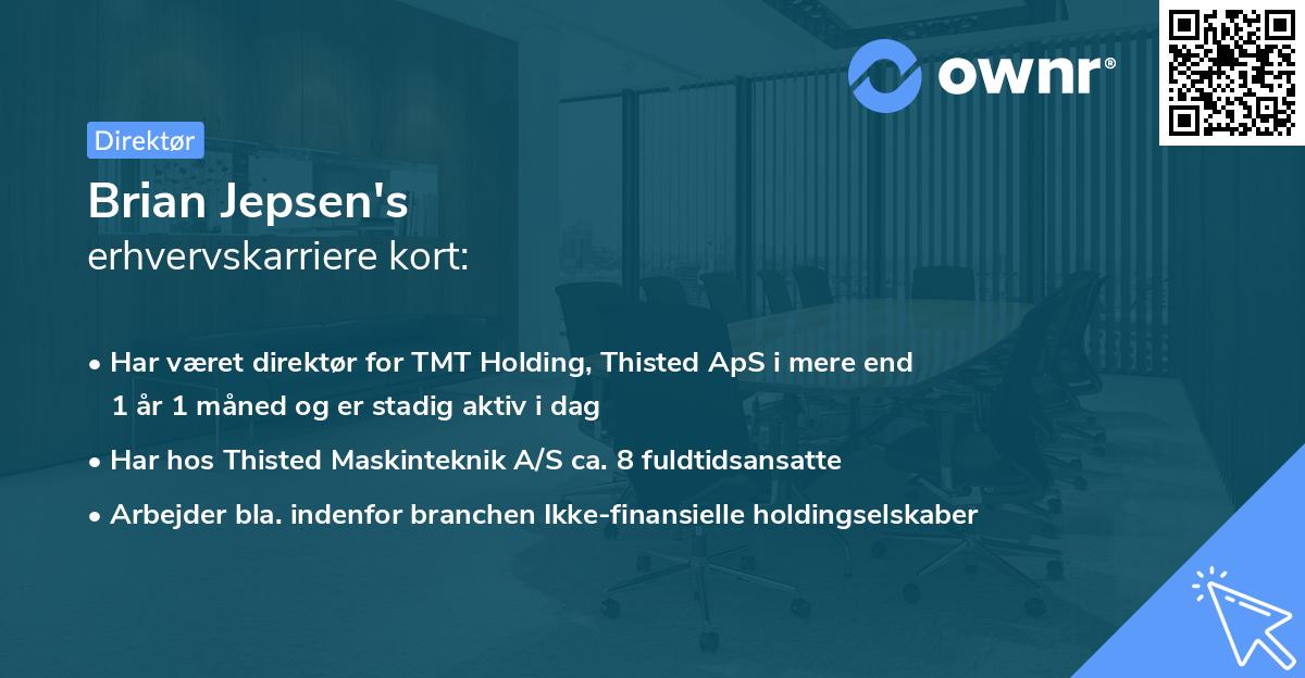 Brian Jepsen's erhvervskarriere kort