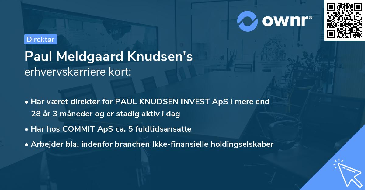 Paul Meldgaard Knudsen's erhvervskarriere kort