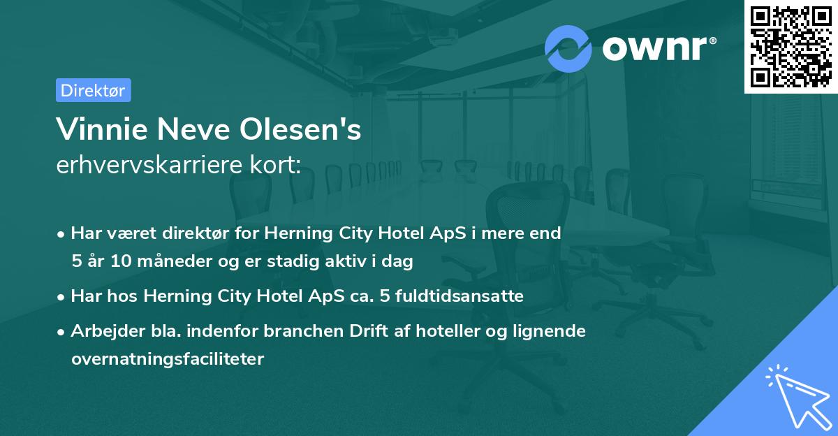 Vinnie Neve Olesen's erhvervskarriere kort