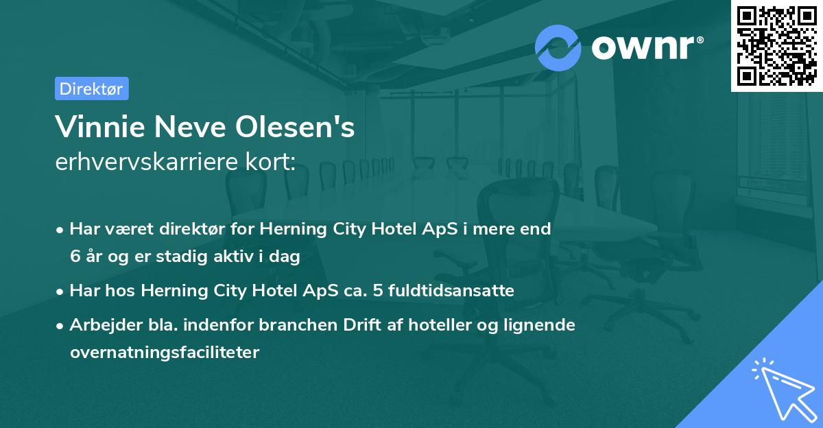 Vinnie Neve Olesen's erhvervskarriere kort