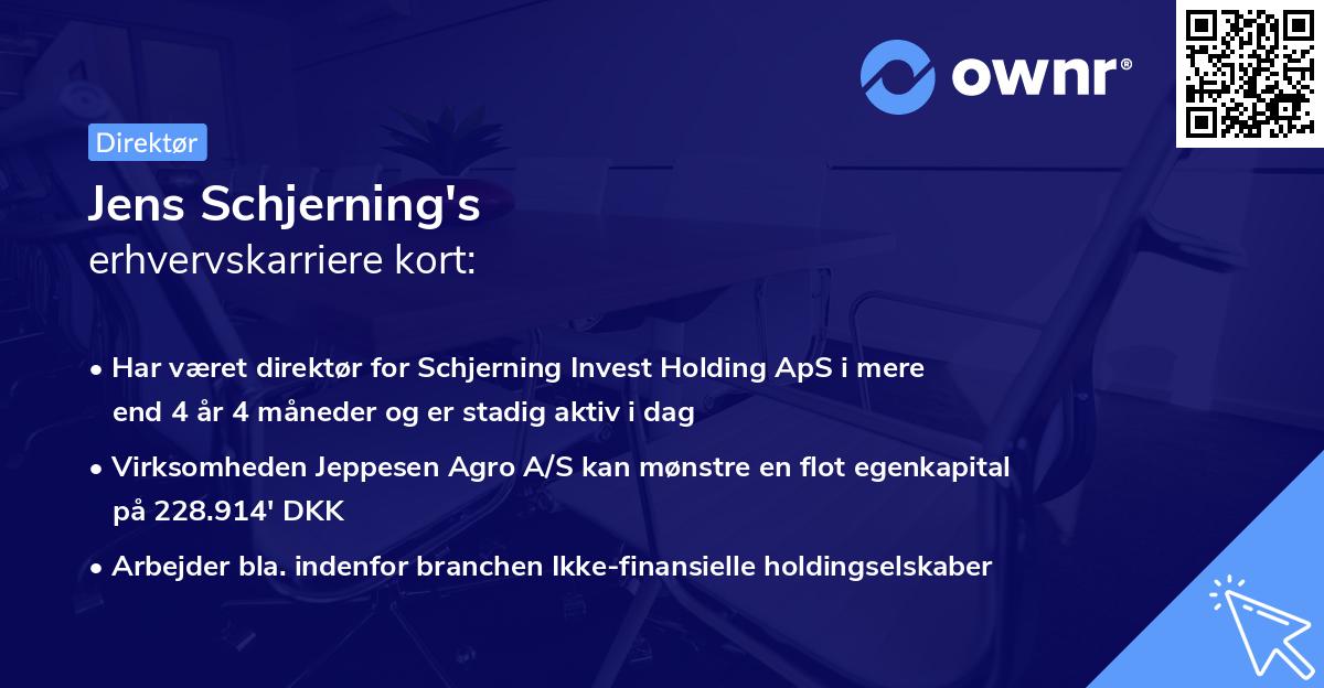 Jens Schjerning's erhvervskarriere kort