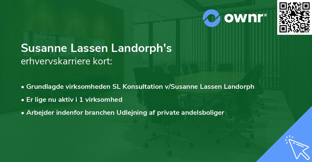 Susanne Lassen Landorph's erhvervskarriere kort