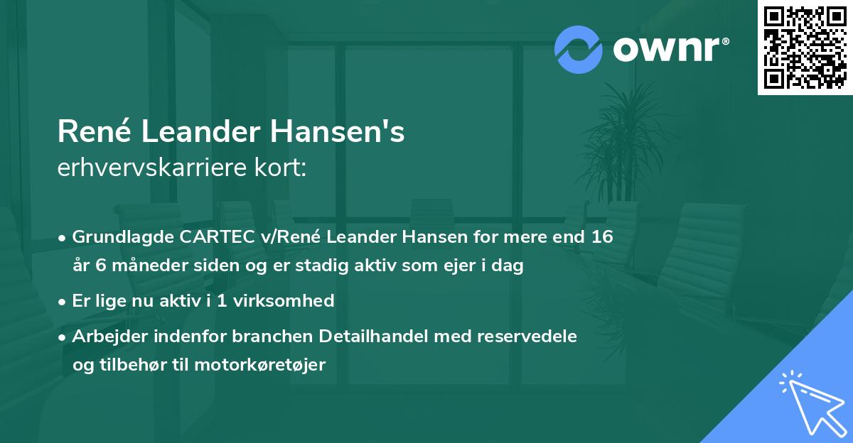 René Leander Hansen's erhvervskarriere kort