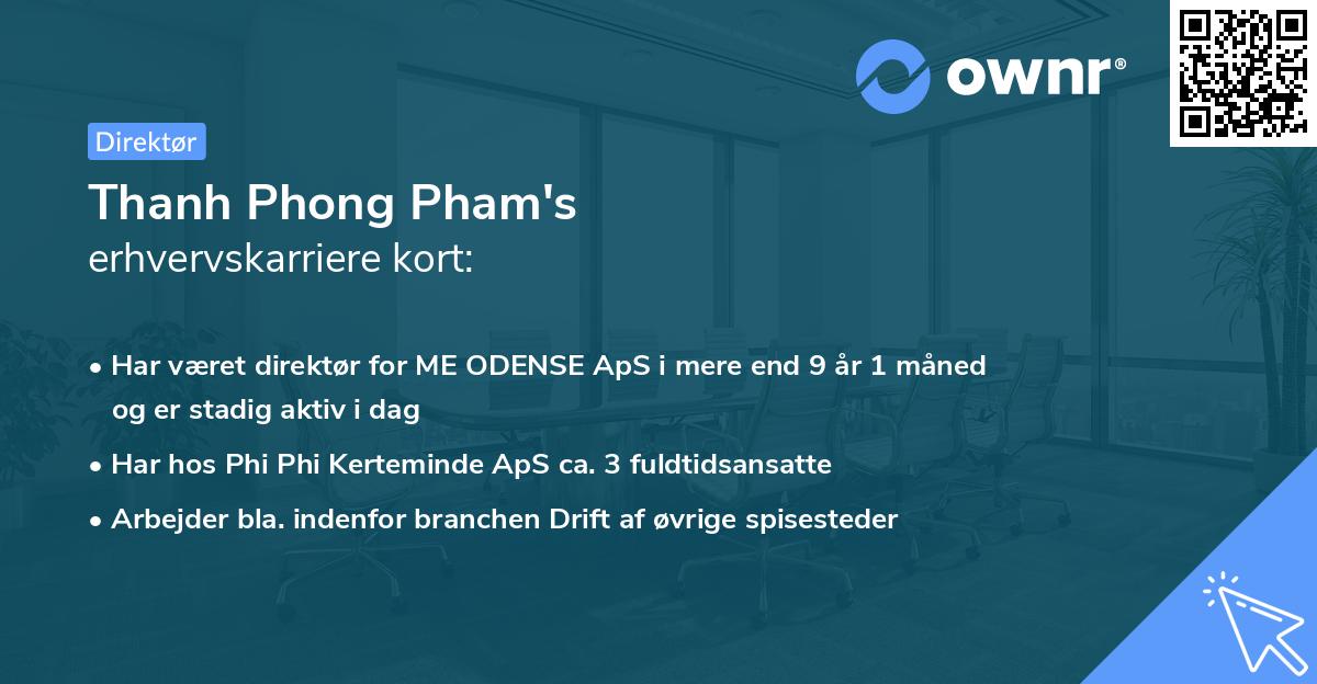 Thanh Phong Pham's erhvervskarriere kort