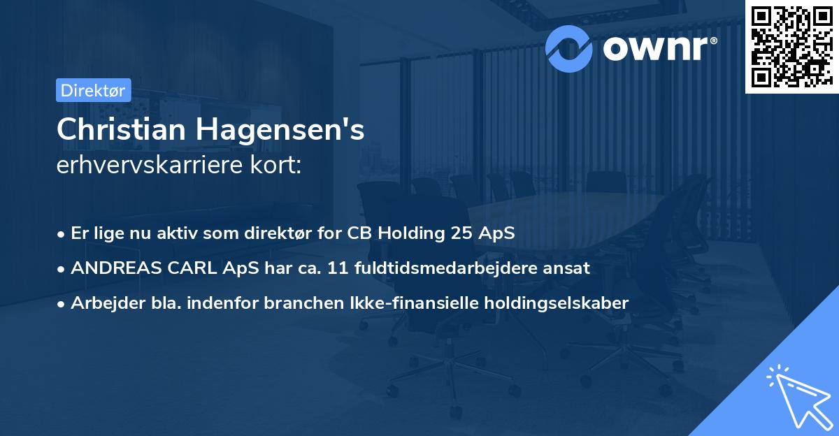 Christian Hagensen's erhvervskarriere kort