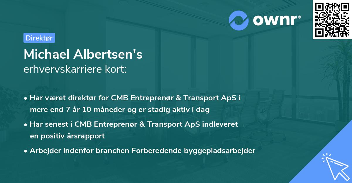 Michael Albertsen's erhvervskarriere kort