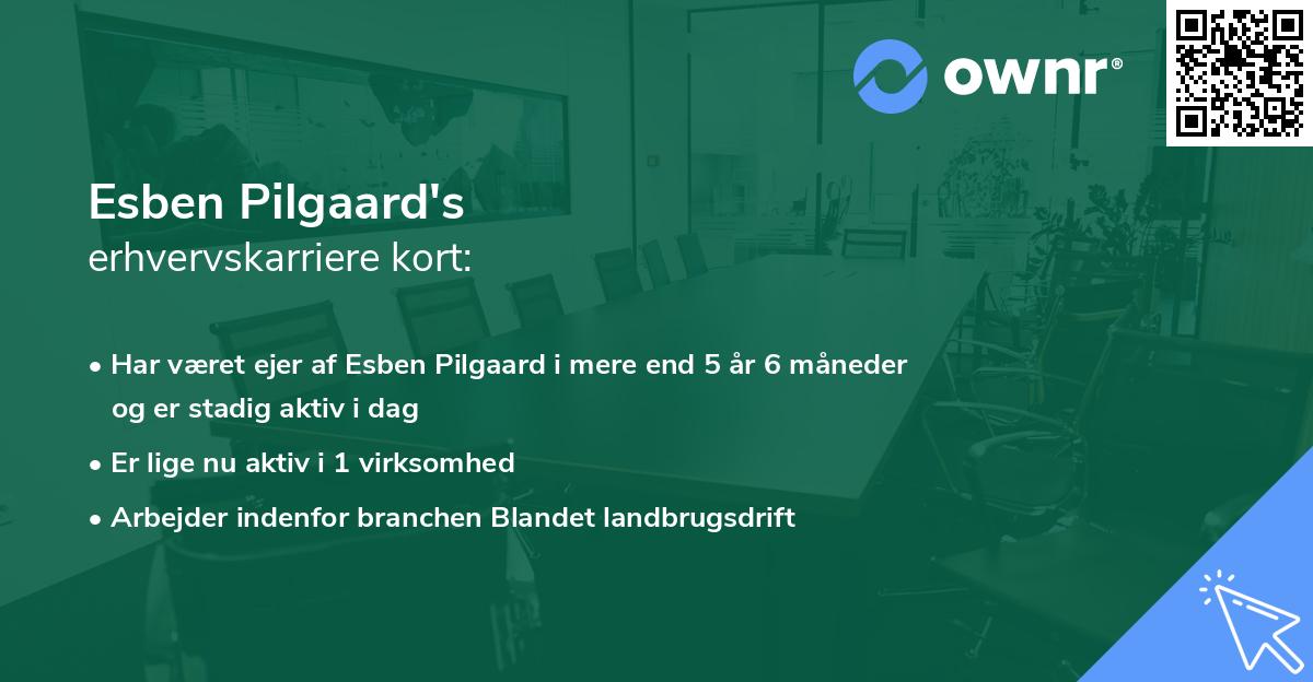 Esben Pilgaard's erhvervskarriere kort