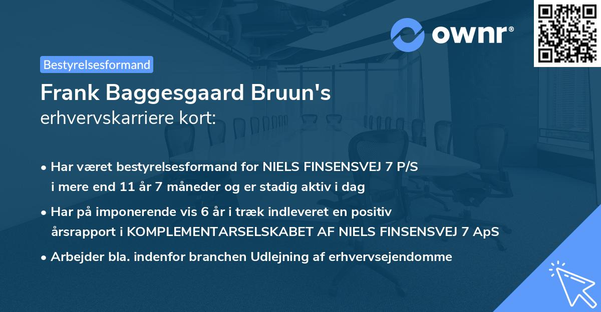 Frank Baggesgaard Bruun's erhvervskarriere kort