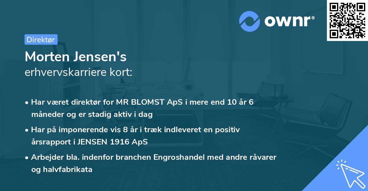 Morten Jensen's erhvervskarriere kort